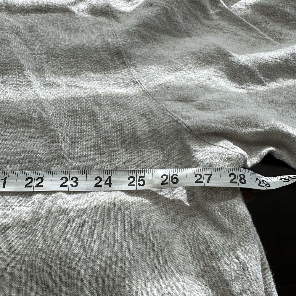 Hearts Desire By Mary Grace Tunic 1X  Linen Beige Lagenlook Asymmetrical Pockets - Picture 6 of 8